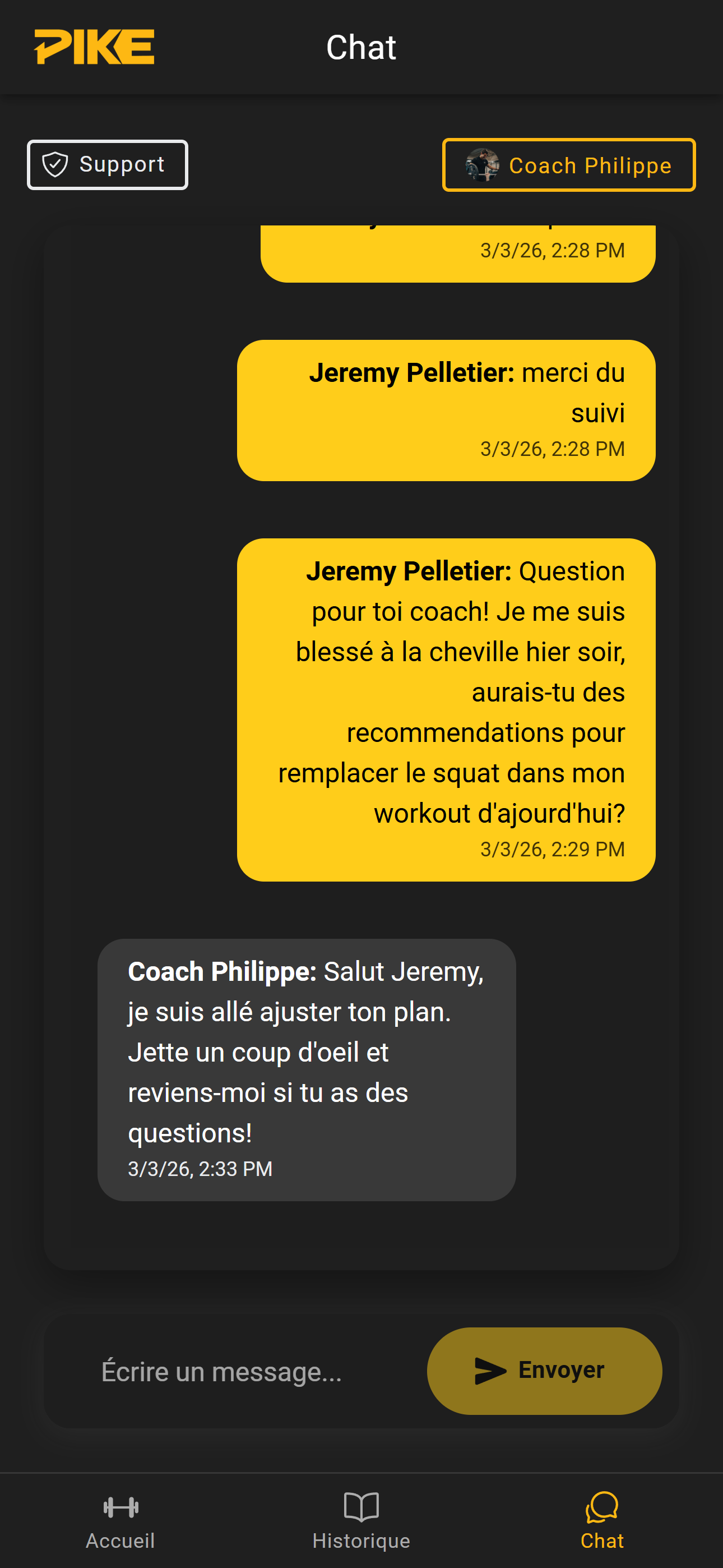 Plateforme PIKE - Clavardage